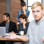 Frustrated team experiencing communication breakdown in a meeting