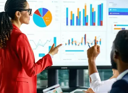 Sales leader presenting data