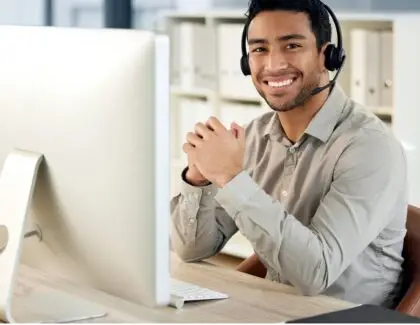 Customer Service Representative Ready to Assist Clients